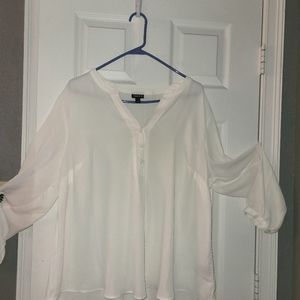 Torrid plus size womans,tuxedo blouse, white size 1 (16/18)